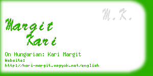 margit kari business card